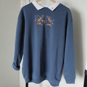 Vintage Oversized Cat Fleece Crewneck